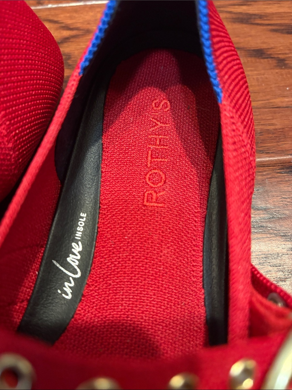 Rothy Red Mary Jane Flats with Eyelet Strap - Picture 7 of 7